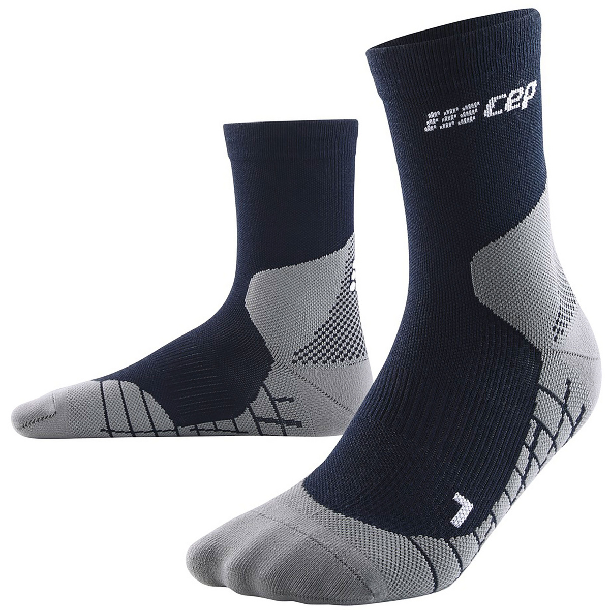 Bild von CEP - HIKING LIGHT MERINO MID CUT SOCKS REDESIGN für Herren | Bessere Stabilität dank Wandersocken mit Kompression | Trekkingsocken für leichte Beine in blau | Größe IV | L