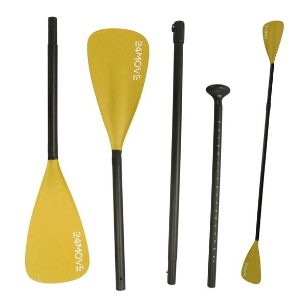Bild von 24Move Doppelpaddel, Premium Stand Up Paddle Aluminium, verstellbar, 4-teilig SUP-Paddel, (2 in 1 Paket, als Einzelpaddel oder Doppeltes Paddel, orange), für Paddelboards, Kajakboot und Ruderboot, universell einsetzbar
