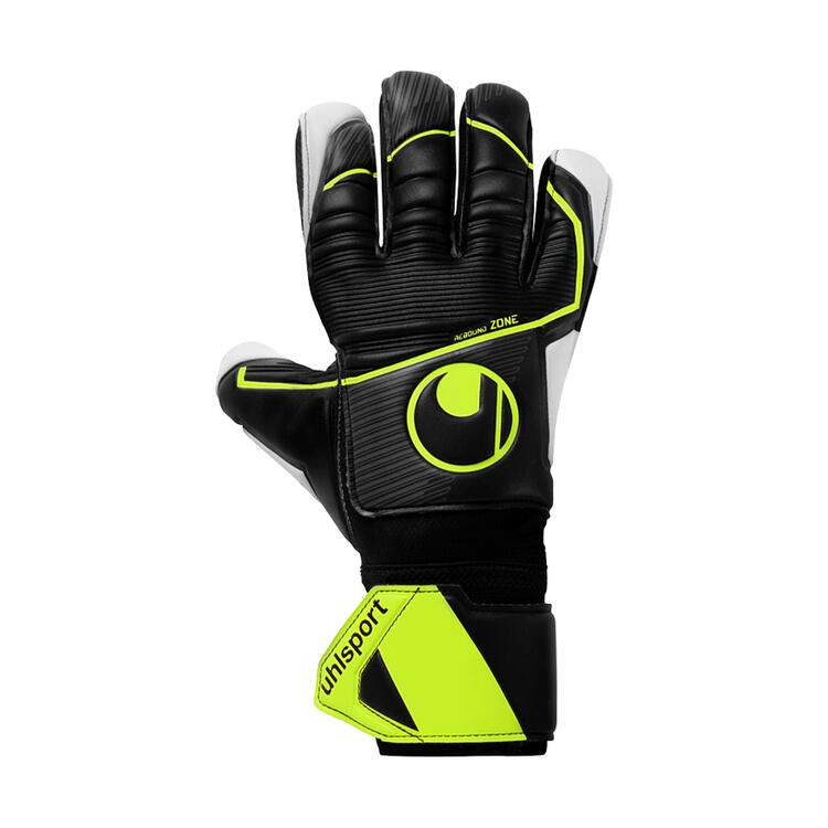 Bild von uhlsport Supersoft HN Flex Frame Torwarthandschuhe mit Fingerschutz schwarz/fluo gelb 5.5