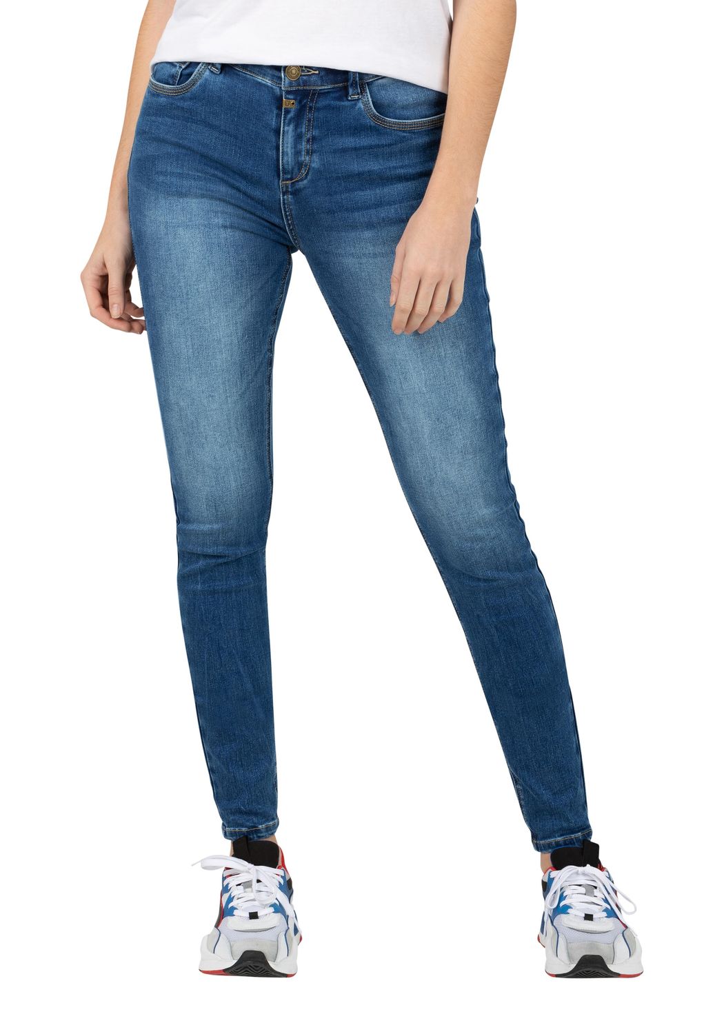 Bild von TIMEZONE Damen Jeans TIGHT ALEENATZ WOMANSHAPE - Tight Fit - Blau - Glow Blue Wash