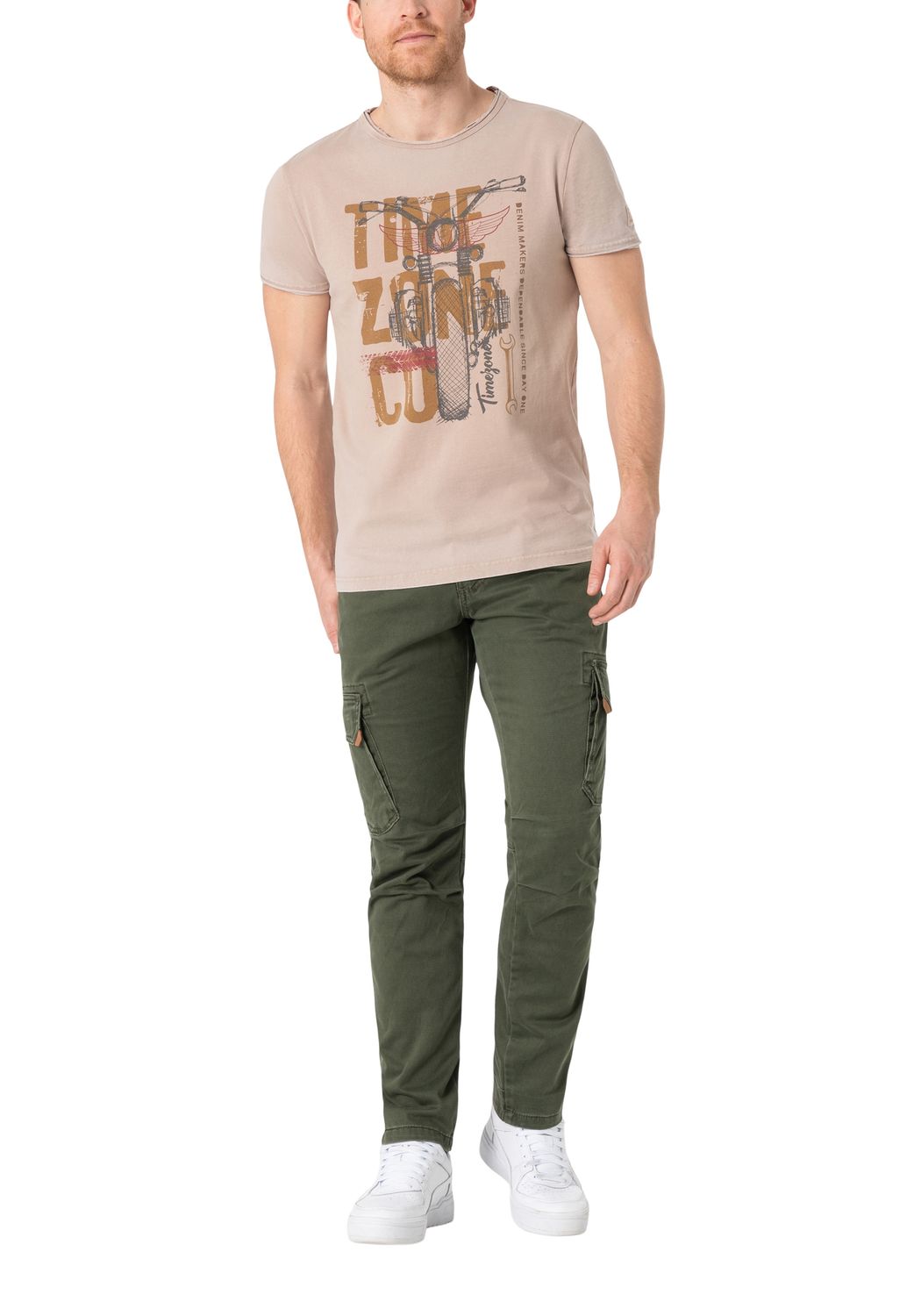Bild von TIMEZONE Cargohose Cargohose Regular Fit Taschen Baumwolle Reißverschluss 8022 in Grün