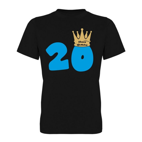 Bild von G-graphics T-Shirt 20 – Happy Birthday mit Krone Herren T-Shirt