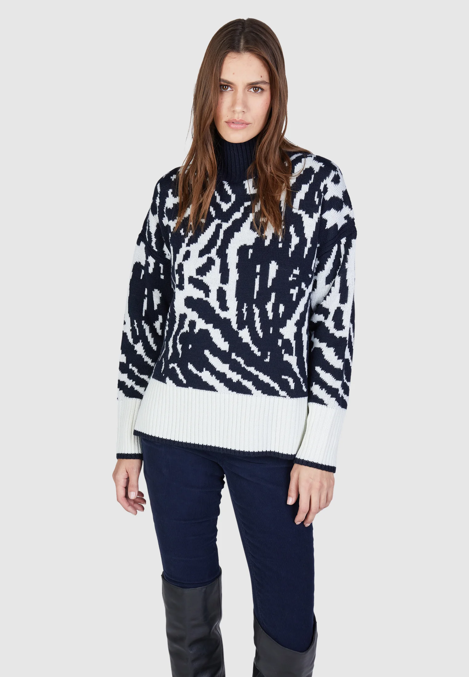 Bild von Jacquard-Pullover mit Kontrast-Details