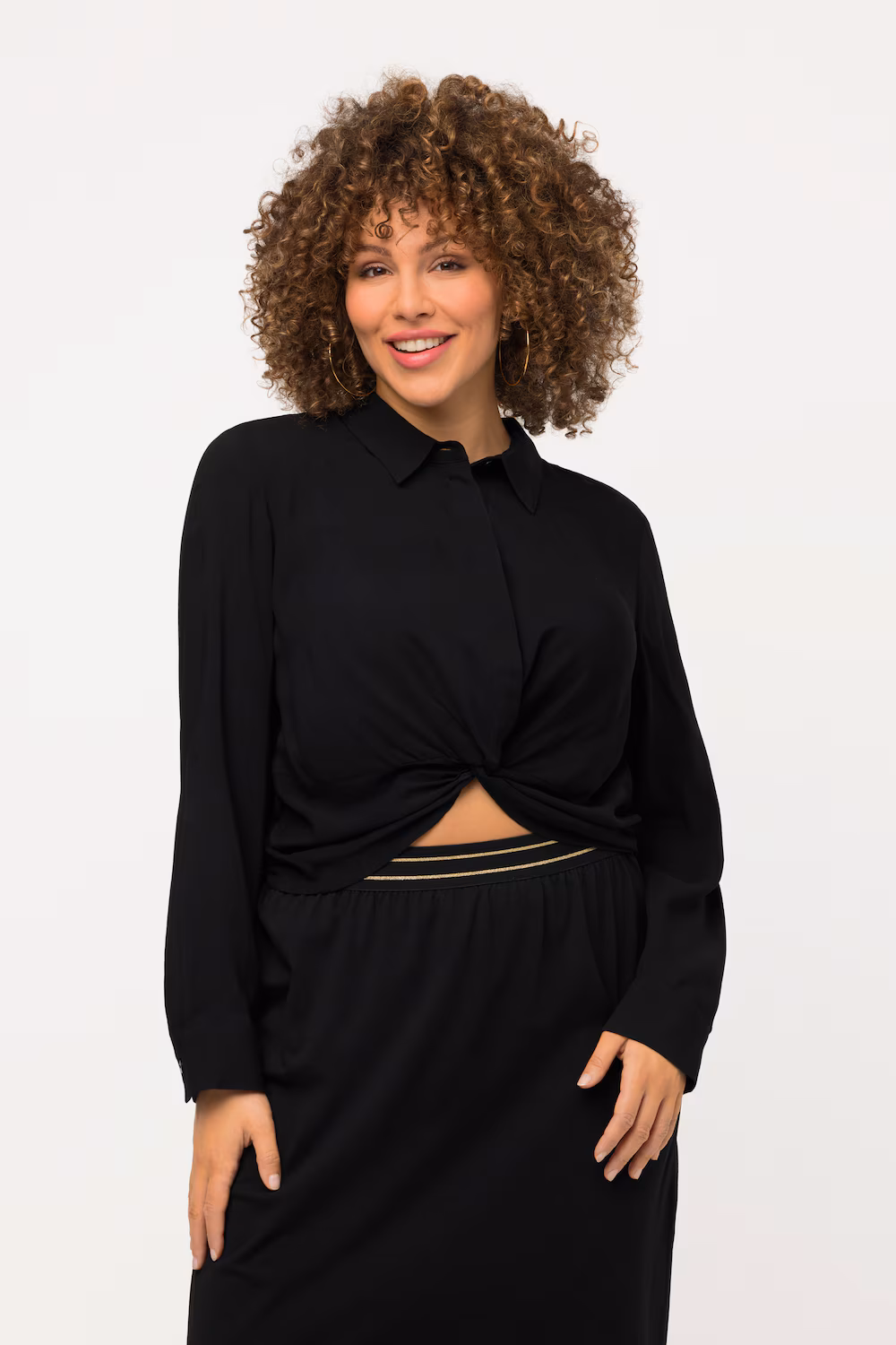 Bild von Große Größen Hemdbluse, Damen, schwarz, Größe: 58/60, Viskose, Ulla Popken