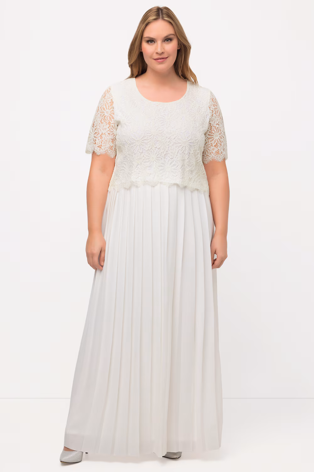 Bild von Große Größen Braut-Top, Damen, beige, Größe: 46/48, Viskose/Synthetische Fasern/Baumwolle, Ulla Popken