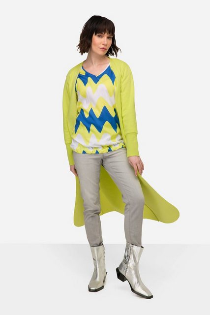 Bild von Große Größen Sweat-Cardigan, Damen, grün, Größe: L, Baumwolle/Polyester, LAURASON