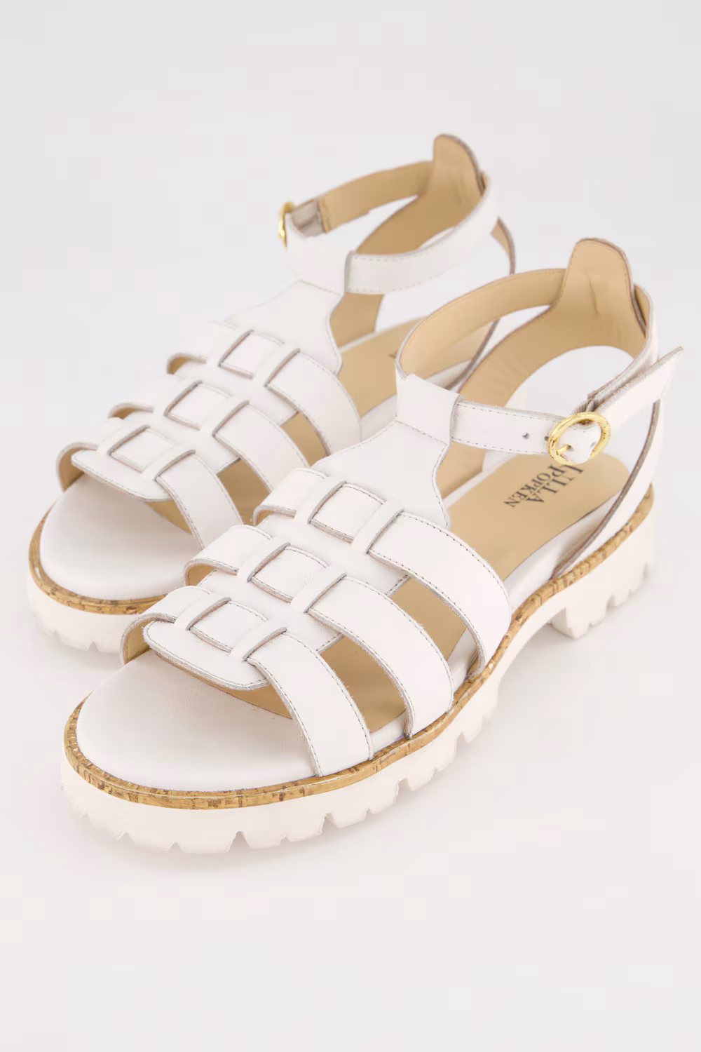 Bild von Große Größen Leder-Sandalen, Damen, weiß, Größe: 40, Leder, Ulla Popken