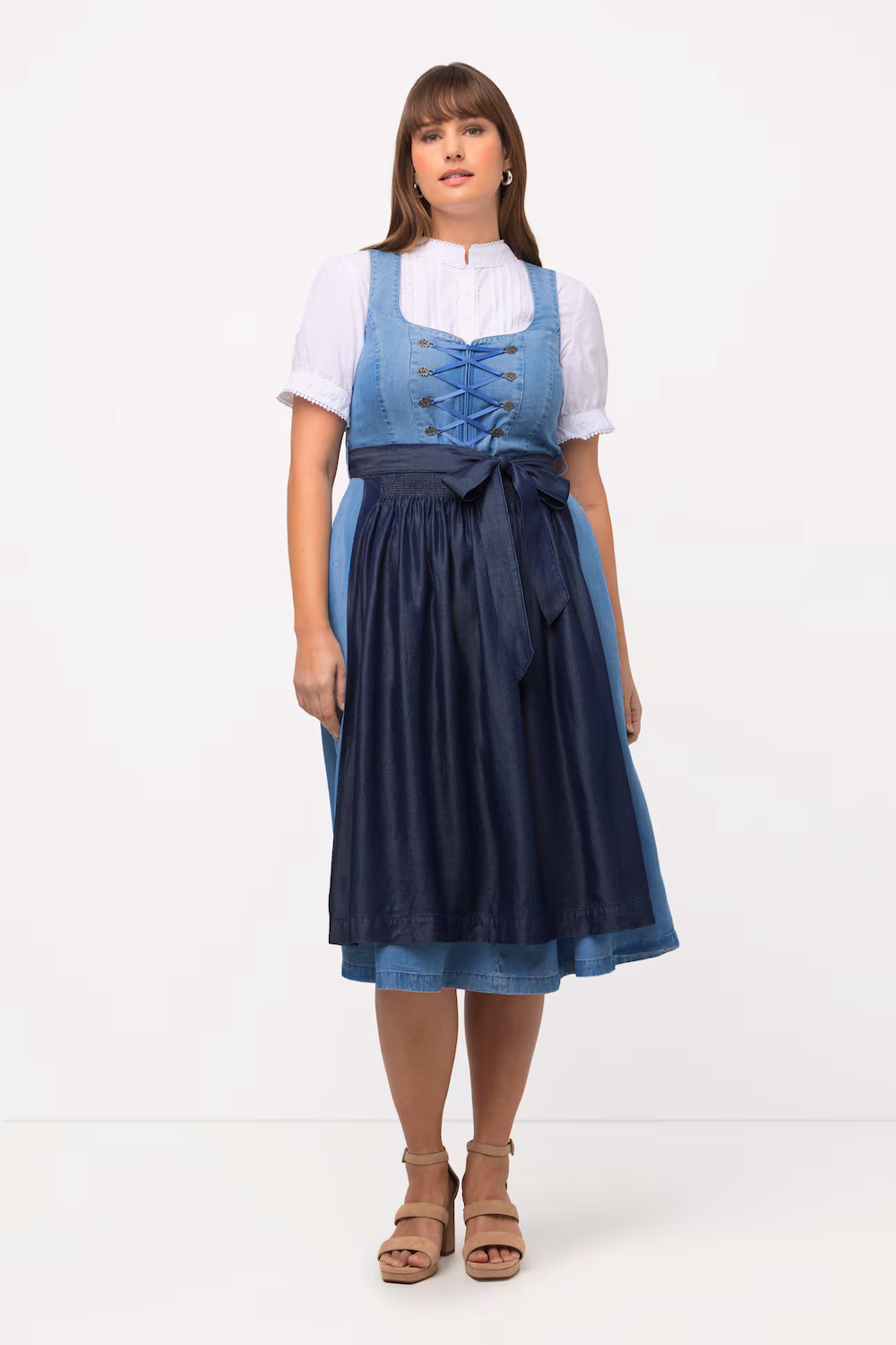 Bild von Große Größen Dirndl, Damen, blau, Größe: 58, Synthetische Fasern, Ulla Popken