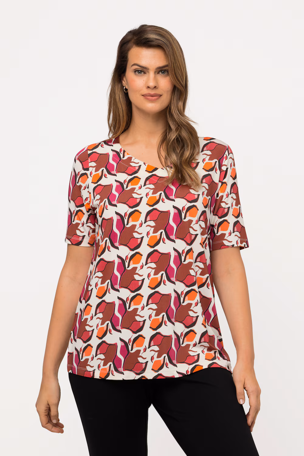 Bild von Große Größen Slinkyshirt, Damen, beige, Größe: 46/48, Viskose, Ulla Popken