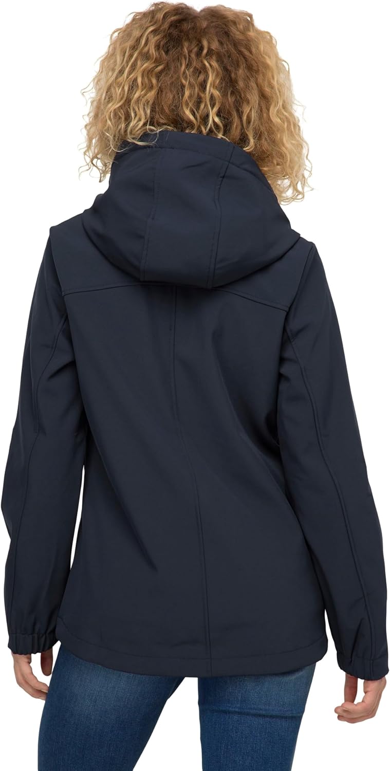 Bild von Laurasøn Softshell-Jacke, wasserabweisend, Fleece-Innenseite, Kapuze, 2-Wege-Zipper, fällt Kleiner aus Marine M 820370130-M