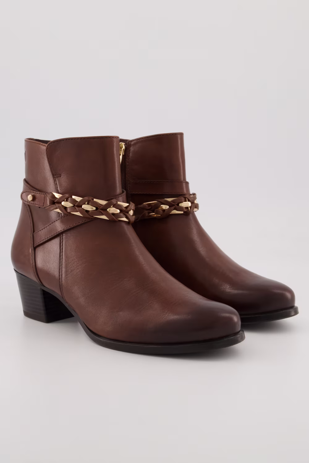 Bild von Große Größen Caprice Leder-Stiefeletten, Damen, beige, Größe: 40, Sonstige/Leder, Ulla Popken