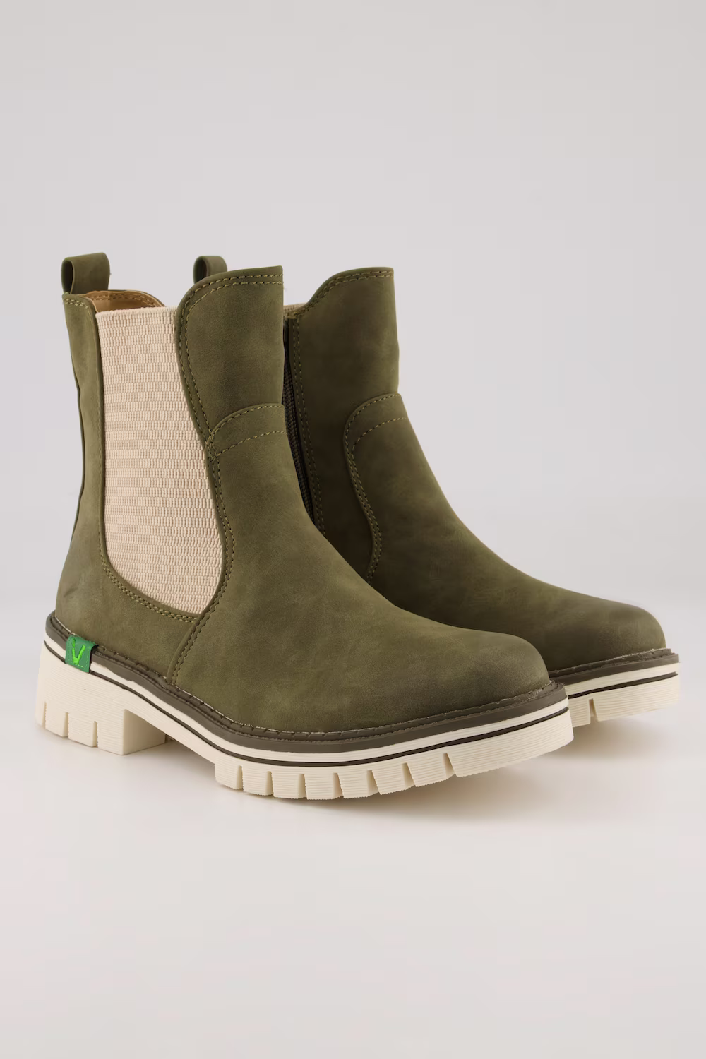 Bild von Große Größen Chelesa-Boots, Damen, grün, Größe: 37, Sonstige/Synthetische Fasern, Ulla Popken