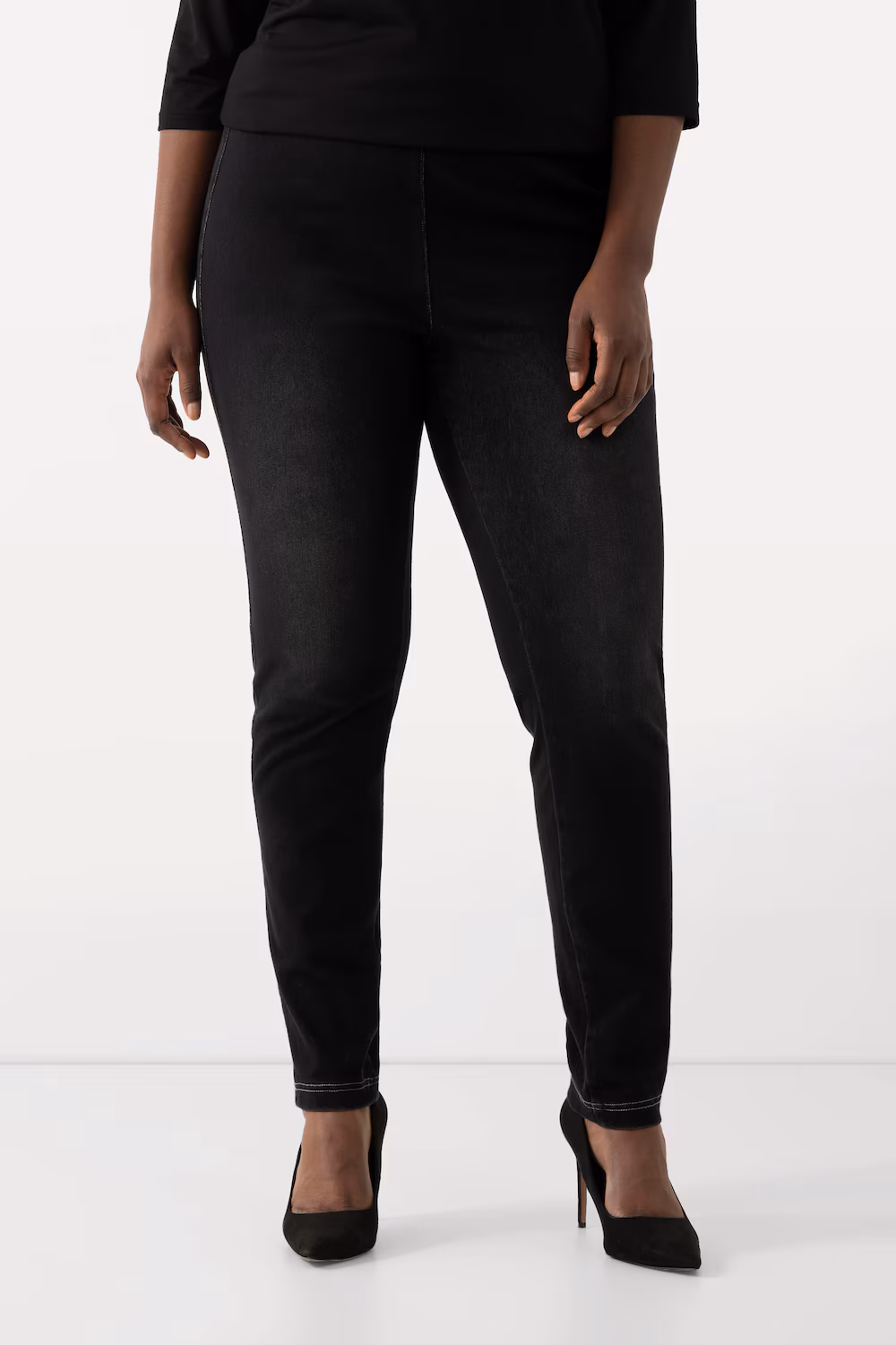Bild von Große Größen Jeggings Sienna, Damen, schwarz, Größe: 52, Baumwolle/Polyester/Elasthan, Ulla Popken