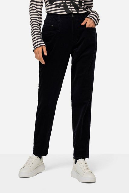 Bild von Große Größen Cord-Karottenhose, Damen, blau, Größe: 46, Baumwolle, LAURASON