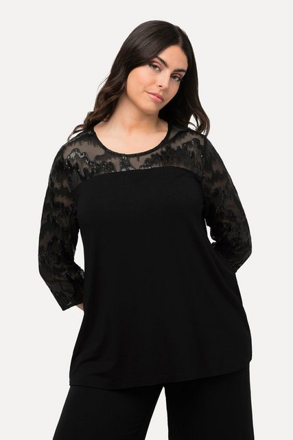 Bild von Große Größen Shirtbluse, Damen, schwarz, Größe: 58/60, Polyester/Viskose, Ulla Popken