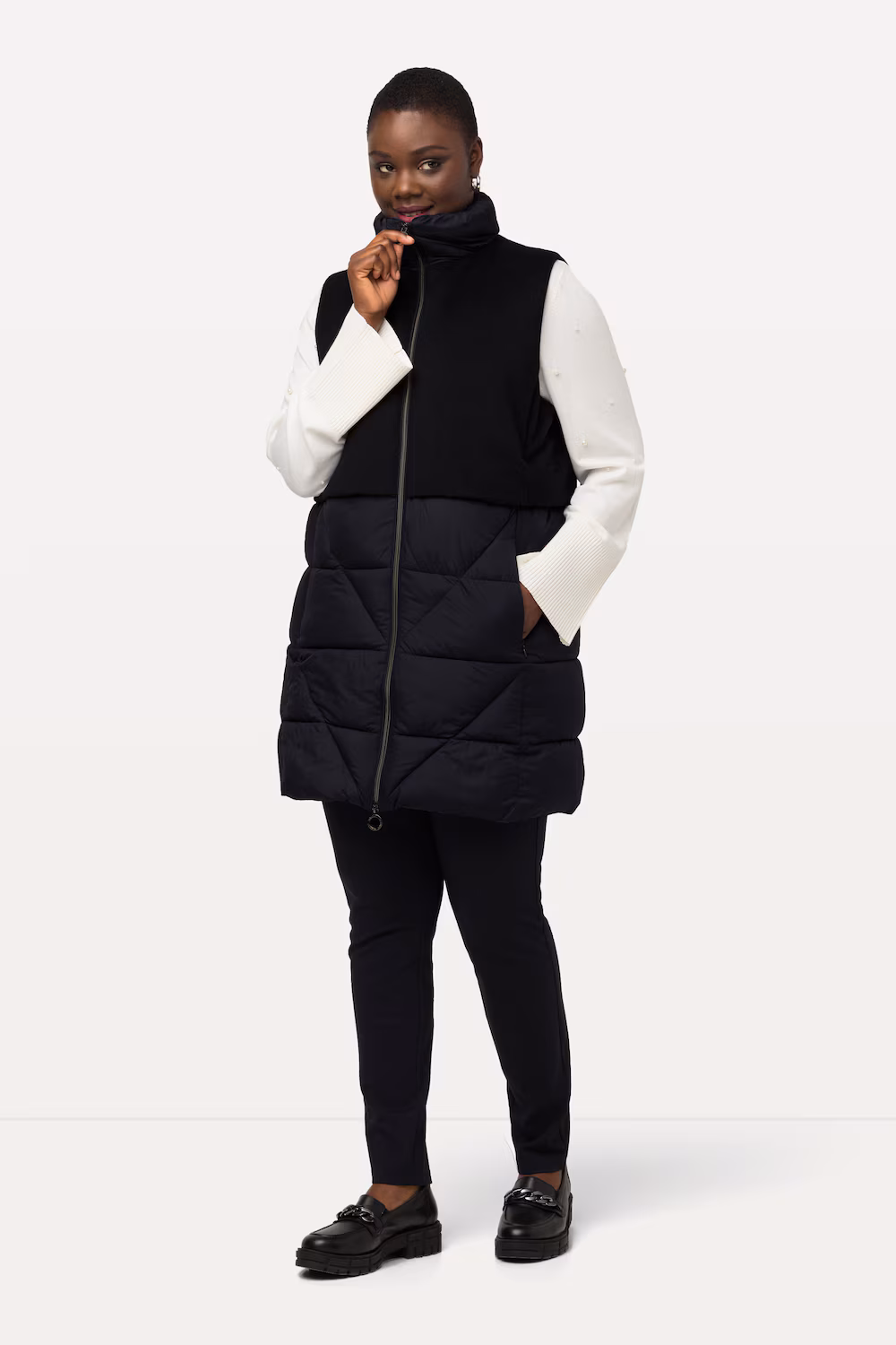 Bild von Große Größen Steppweste, Damen, blau, Größe: 50/52, Polyester/Wolle, Ulla Popken