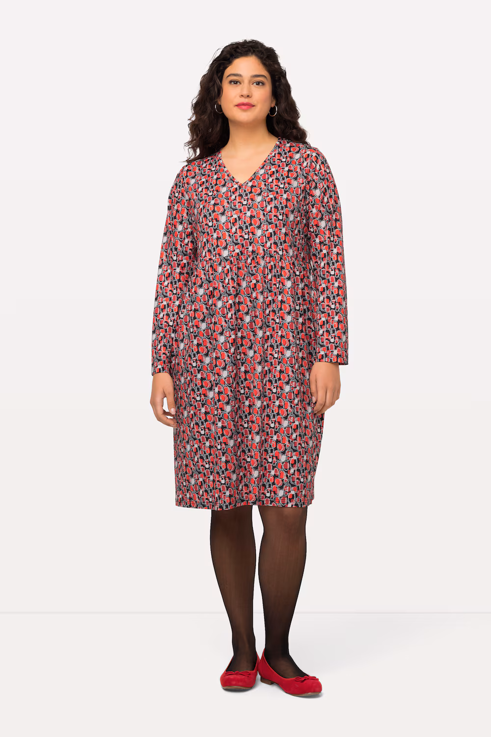 Bild von Große Größen Kleid, Damen, rot, Größe: 50/52, Polyester, Ulla Popken