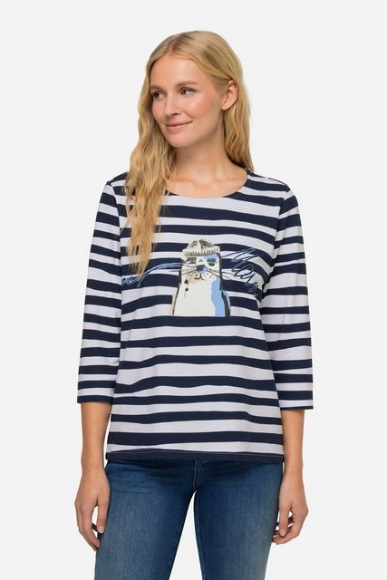 Bild von Große Größen T-Shirt, Damen, beige, Größe: M, Baumwolle, LAURASON