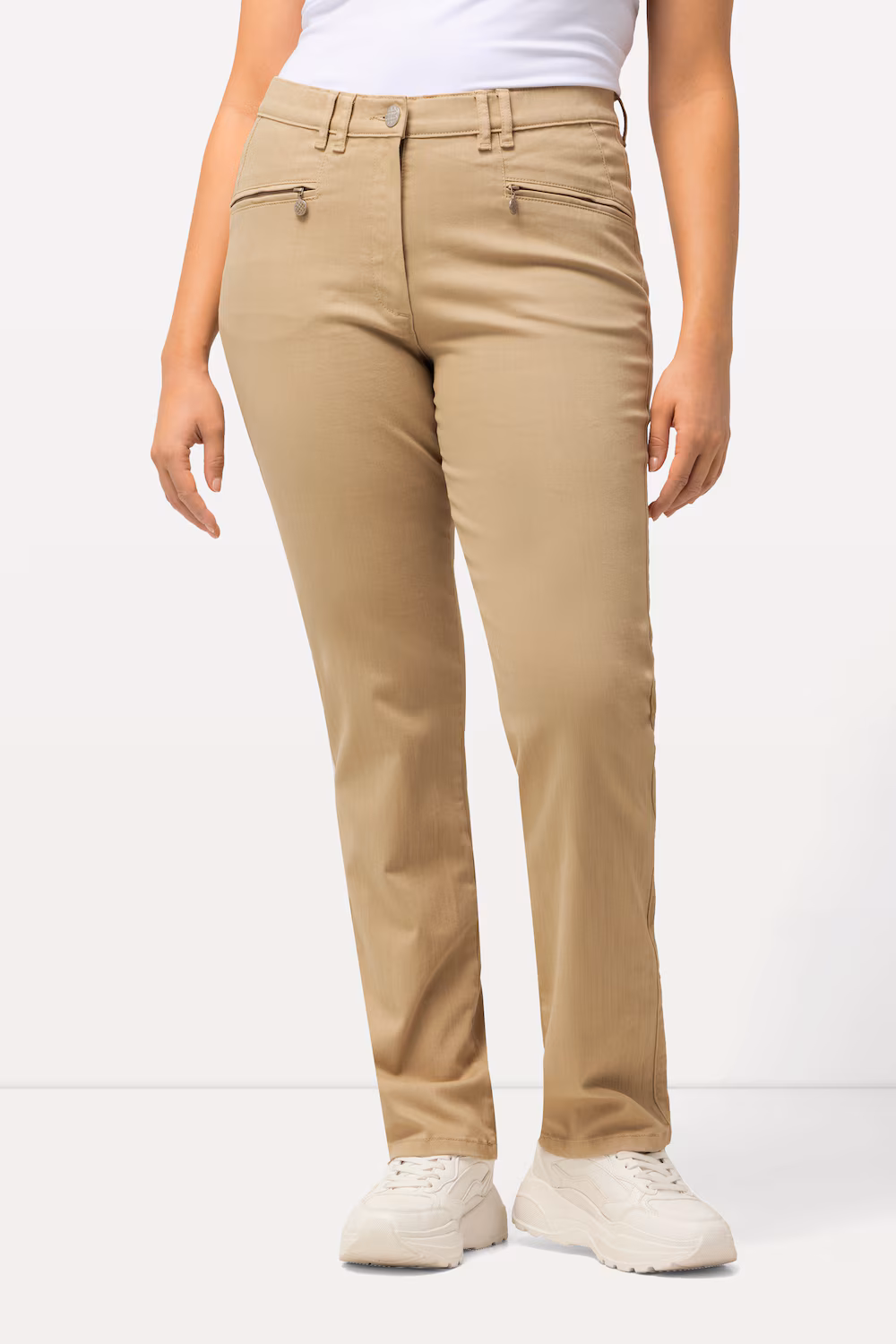 Bild von Große Größen Stretchhose Mony, Damen, beige, Größe: 56, Baumwolle, Ulla Popken