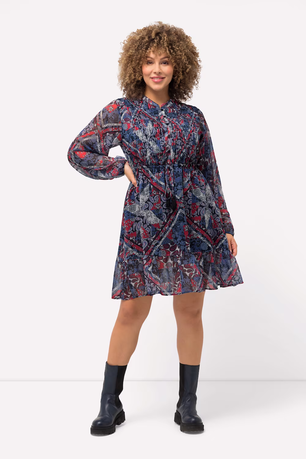 Bild von Große Größen Kleid, Damen, blau, Größe: 50/52, Polyester, Ulla Popken