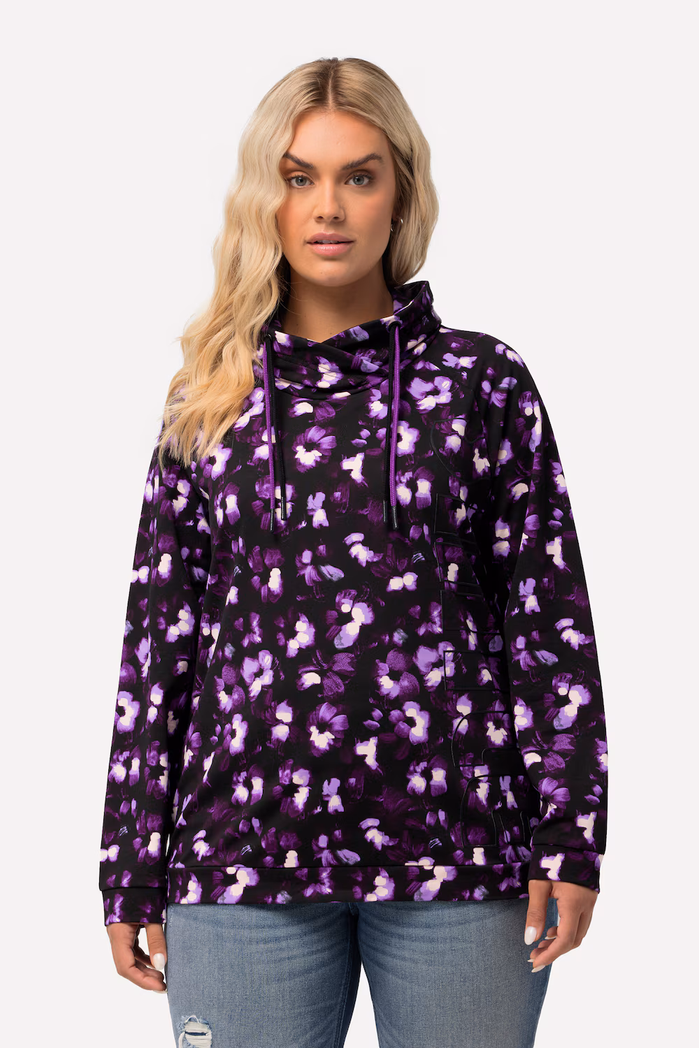 Bild von Große Größen Sweatshirt, Damen, schwarz, Größe: 42/44, Baumwolle/Polyester, Ulla Popken