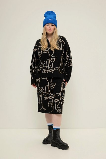 Bild von Große Größen Strickrock, Damen, schwarz, Größe: 50/52, Synthetische Fasern/Polyester, Studio Untold