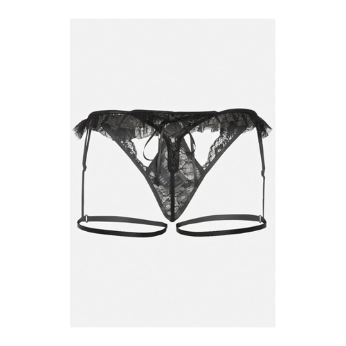 Bild von Ulla Popken Damen große Größen Übergrößen Plus Size String mit abnehmbaren Stockings