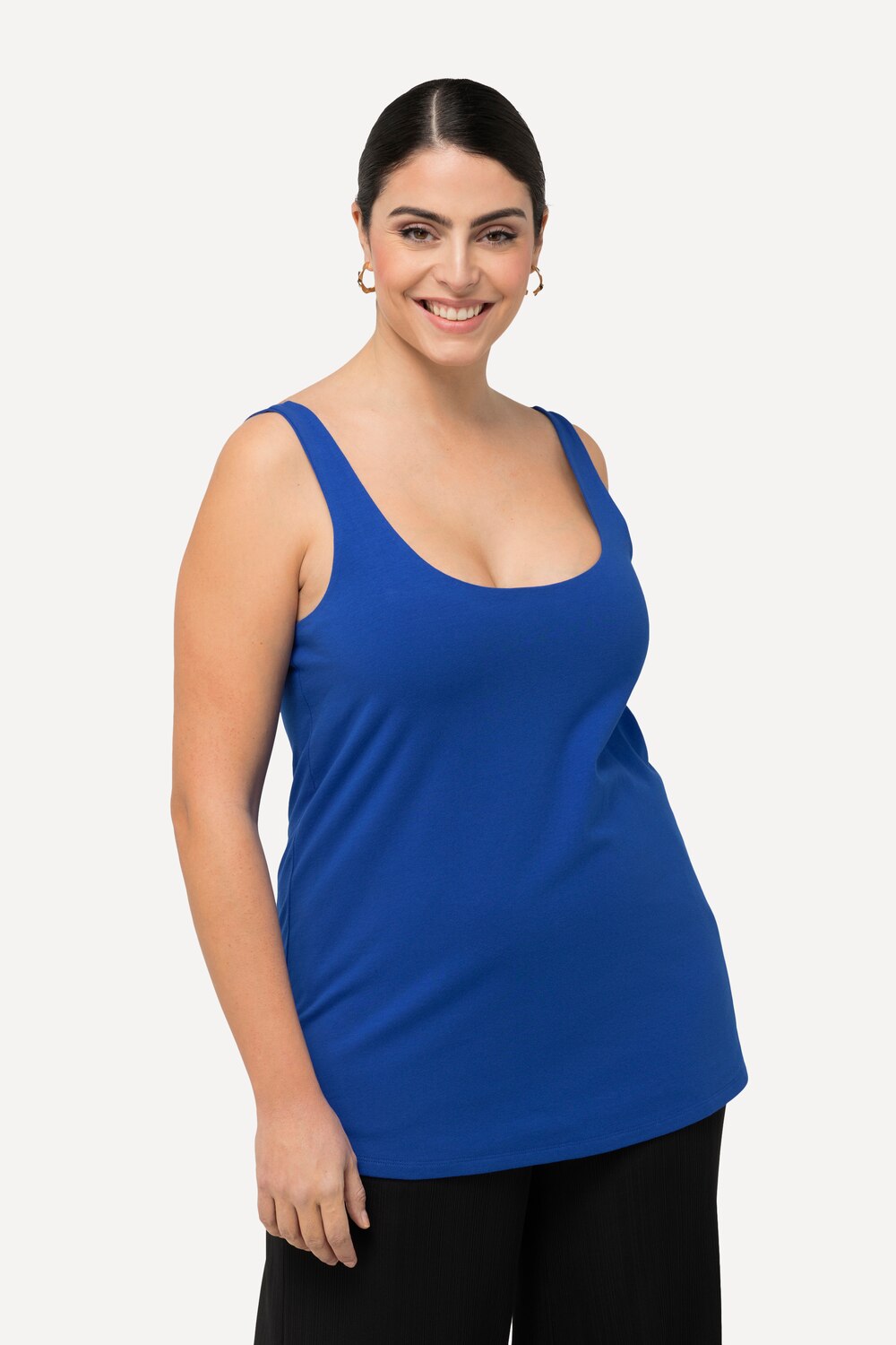 Bild von Große Größen Top, Damen, blau, Größe: 54/56, Baumwolle, Ulla Popken