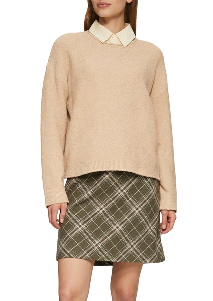 Bild von s.Oliver Rundhalspullover Casual (1-tlg) Bouclé, Rollsaum, langarm
