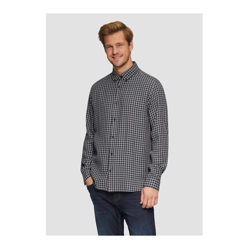 Bild von Regular Fit Freizeithemd aus strukturierter Baumwolle mit Button-down-Kragen von s.Oliver