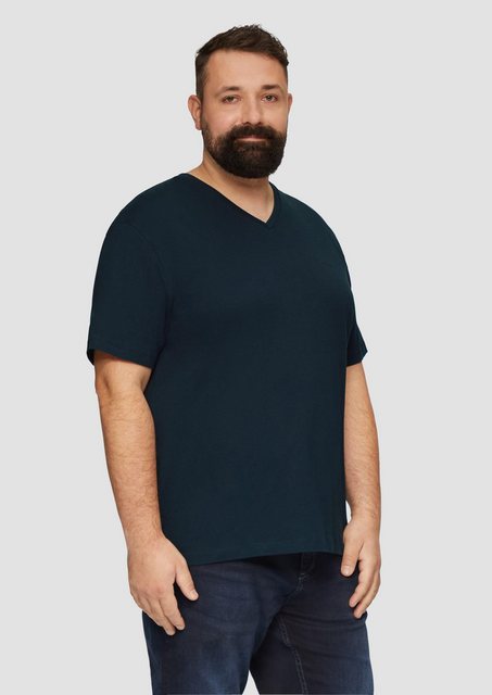 Bild von s.Oliver Kurzarmshirt Jerseyshirt mit Logo und V-Ausschnitt Logo