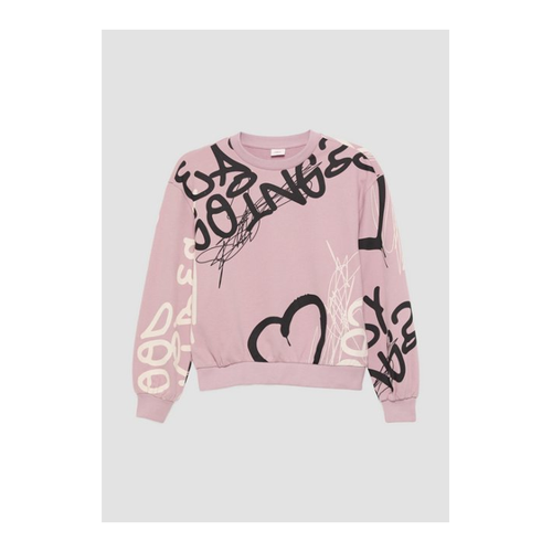 Bild von s.Oliver Sweatshirt mit All-over-Print und Rippbündchen