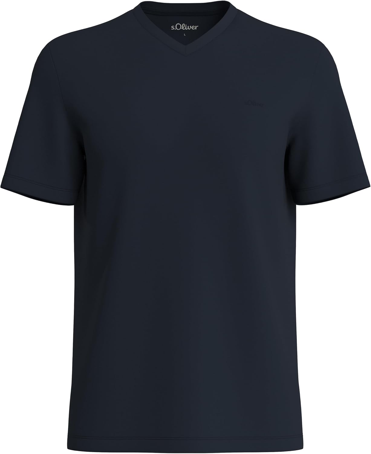 Bild von s.Oliver Big Size Herren 2162221 V-Neck T-Shirt mit Logo-Detail, 5978, XXXXX-Large