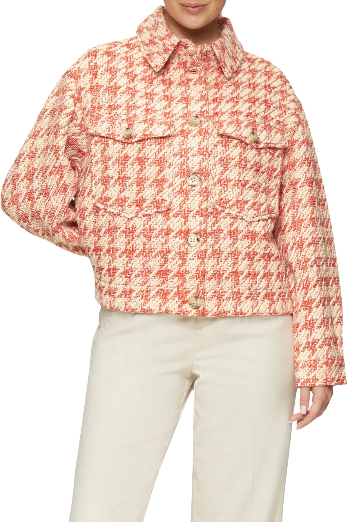 Bild von s.Oliver Bouclé-jacke – Hemdkragen, Geformtes Design für Damen - 36