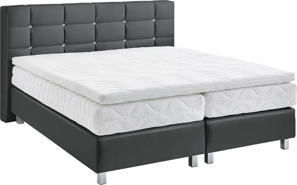 Bild von Westfalia Schlafkomfort Boxspringbett, mit Knöpfen in Kristalloptik, wahlweise mit Topper
