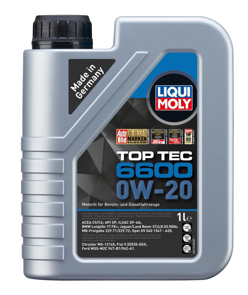 Bild von Liqui Moly Top Tec 6600 0W-20 1l Motoröl 21410 BMW: 3 Touring, 3 Saloon, 1 Hatchback, OPEL: Astra K Hatchback, Astra K Sports Tourer, Mokka / Mokka X