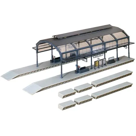 Bild von FALLER Bahnhofshalle Modellbausatz mit 95 Einzelteilen 417 x 178 x 122 mm I Modelleisenbahn Zubehör H0 Gebäude I Modelleisenbahn H0 Bahnhofshalle, Divers