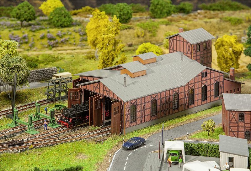 Bild von FALLER FA 222113 Depot Engine Shed N Scale Building Kit Eisenbahn Bw-Set Lokschuppen, Keine Angabe, Large
