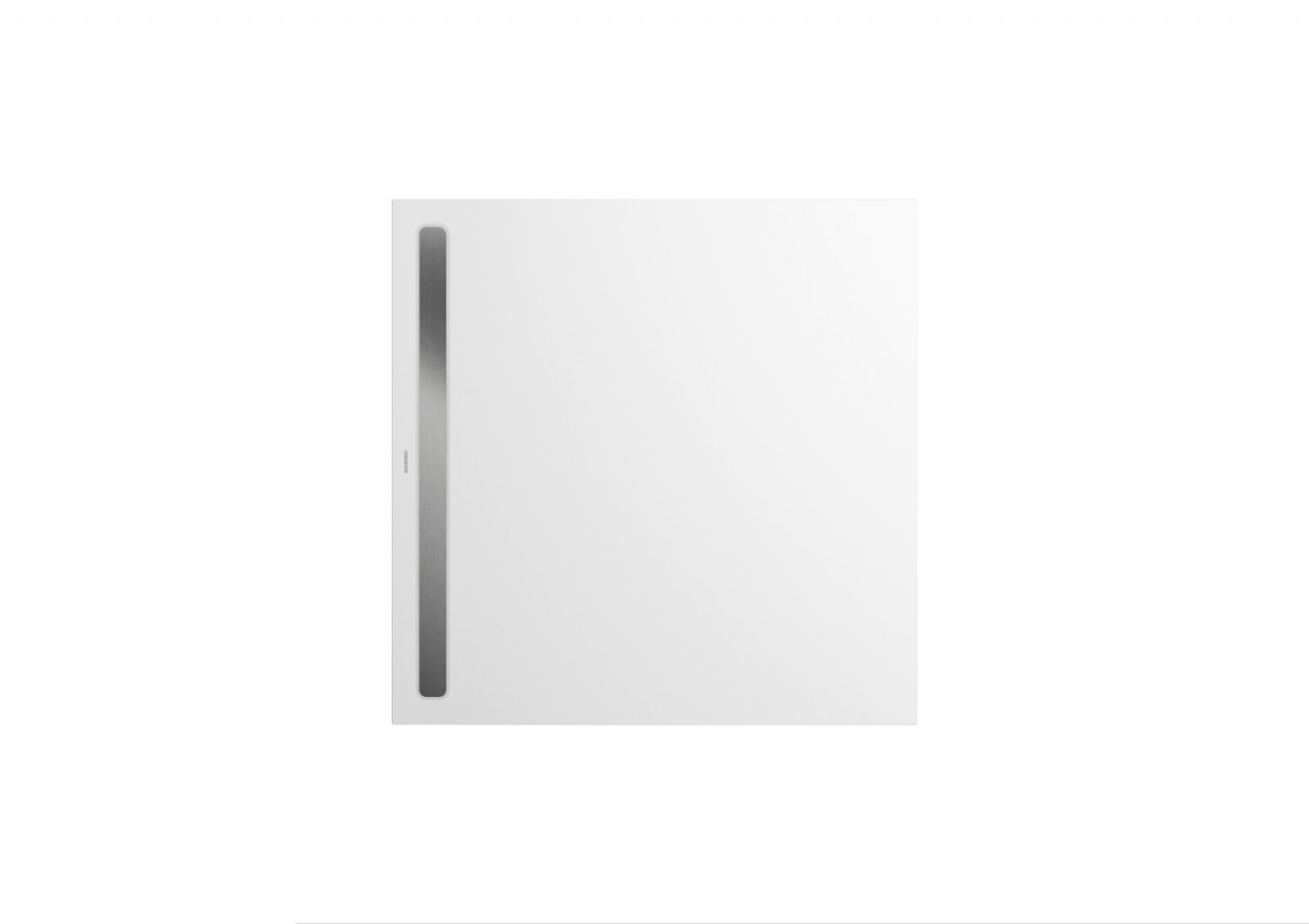 Bild von Kaldewei Nexsys1x Duschwanne mit AblaufrinneLänge 120 cm x Breite 120 cm x Tiefe 2,0 cmabsolut bodenebene Duschfläche aus Kaldewei Stahl-Emailleohne Innenkonturen für eine großzügige Standfläche und eine harmonische Badgestaltungdezente Ablaufrinne mit bündiger Designblendevormontiertes 4-in 1 System aus emaillierter Duschfläche, Ablaufrinne, umlaufendes Abdichtband, Gefälleträger inklusive Gegenfälle zwischen Rinne und Wandinklusive Schalldämmbandgeringe Aufbauhöhen ab 86 mm (je nach Abmessung und Ablaufgarnitur)            Zur Montage wird zusätzlich benötigt (separat zu bestellen):DesignblendeAblaufgarnitur inklusive HaarfangsiebSchnittschutzband
