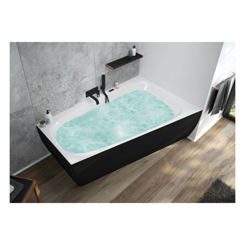 Bild von Hoesch Badewanne iSensi Trap 1700x1000 Monolith re. Überlaufschlitz, BiColor Weiß-Schwarz
