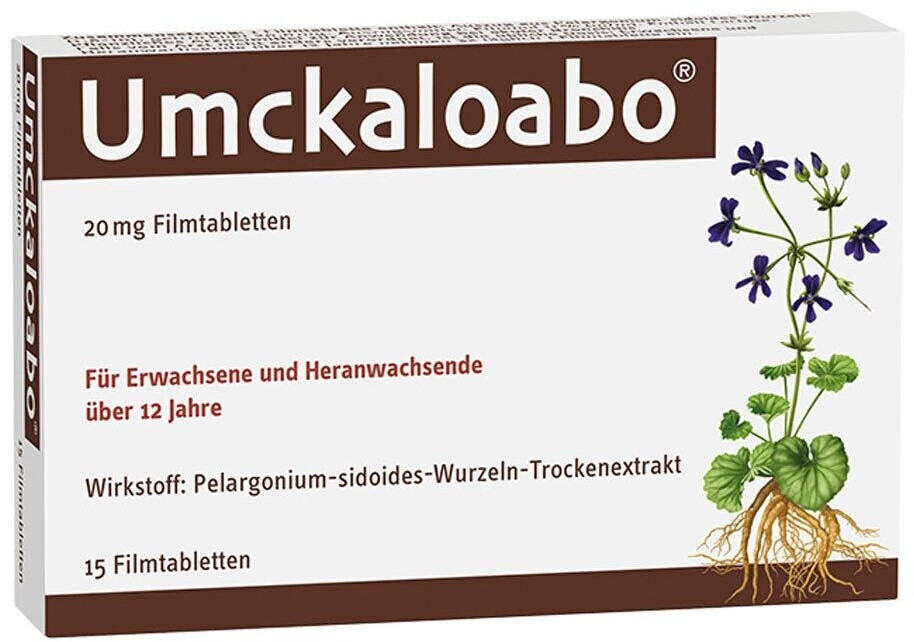 Bild von Umckaloabo 20 mg 15 Filmtabletten - Bei Infektionen der Atemwege