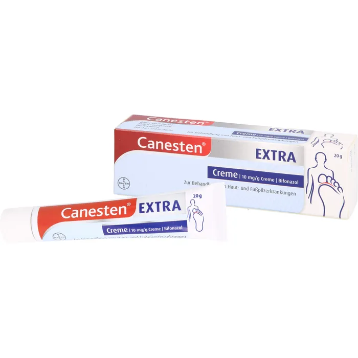 Bild von Canesten EXTRA Creme - zur Behandlung von Hautpilz und Fußpilz - schnell wirksam gegen alle relevanten Pilzinfektionen - mit Bifonazol - 1 x 20 g