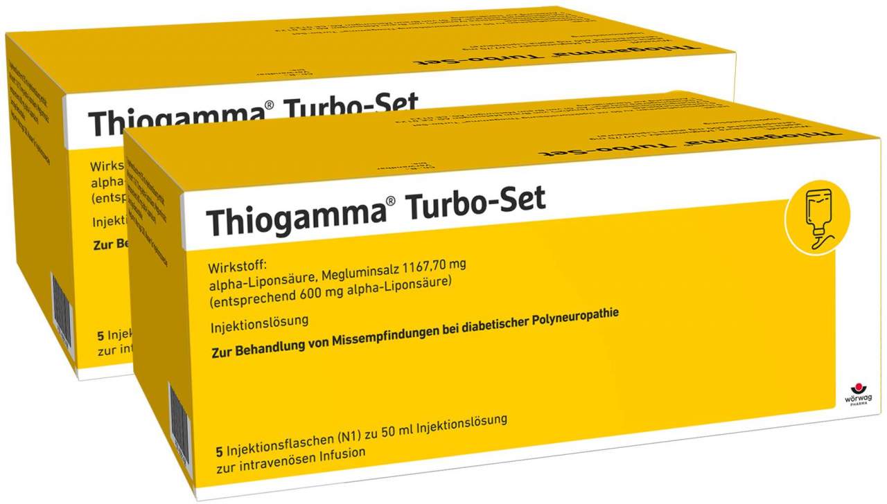 Bild von Thiogamma Turbo Set 2 X 5 X 50 ml Injektionsflaschen - Bei diabetischen Nervenschädigungen ( Polyneuropathie)