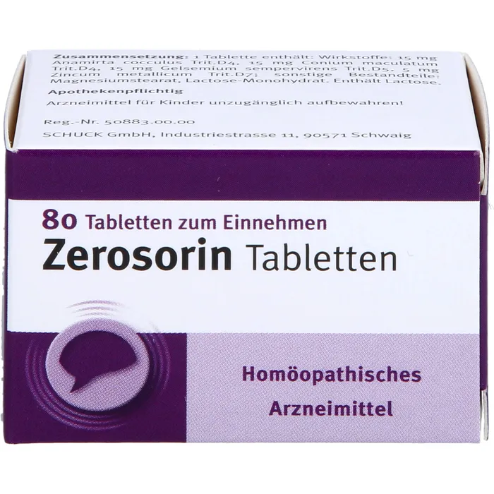 Bild von Zerosorin Tabletten 80 Tabletten - Homöopathisches Arzneimittel