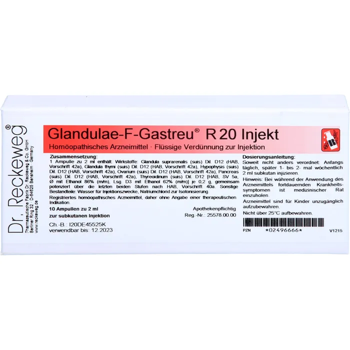 Bild von Glandulae F Gastreu R 20 Injekt Ampullen - Homöopathisches Arzneimittel