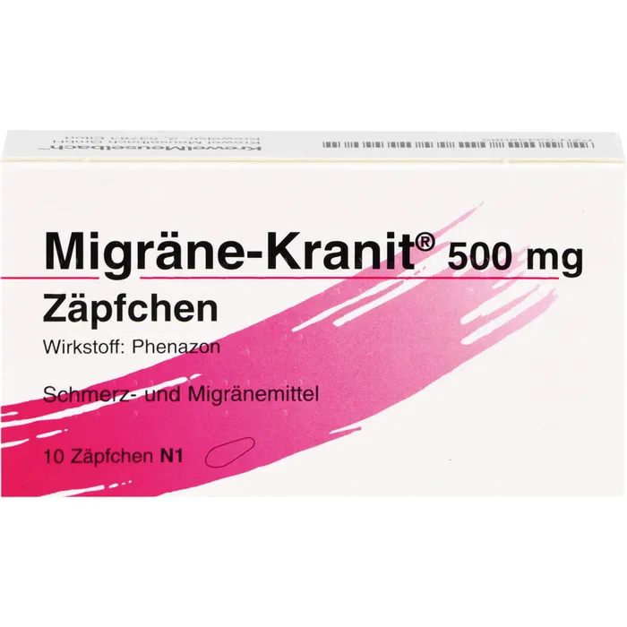 Bild von Migräne Kranit 500 mg 10 Zäpfchen - Schmerz-und Migränemittel