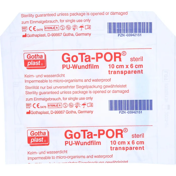 Bild von Gothaplast, Pflaster, GoTa-POR steril 10 cm x 6 cm transparent PU-Wundfilm, 1 St. Pflaster (1 x)