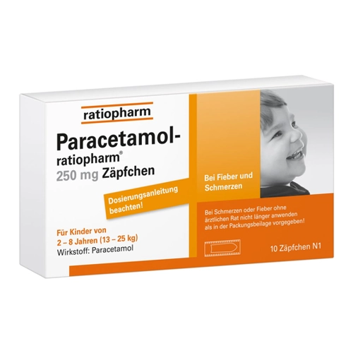 Bild von RATIOPHARM PARACETAMOL-ratiopharm 250 mg Zäpfchen