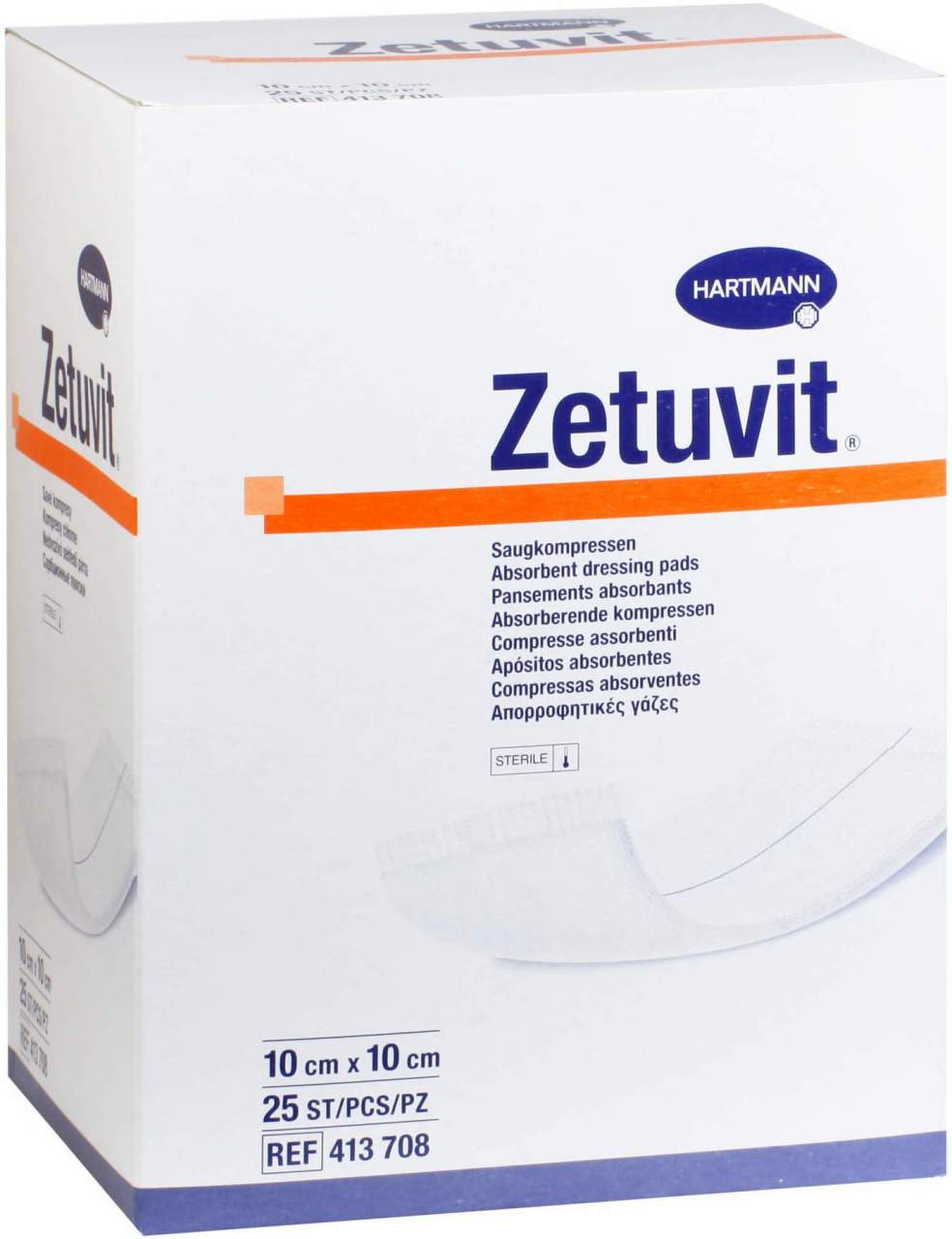 Bild von Zetuvit Saugkompressen Steril 10 X 10 cm 25 Kompressen - Zur Wundversorgung
