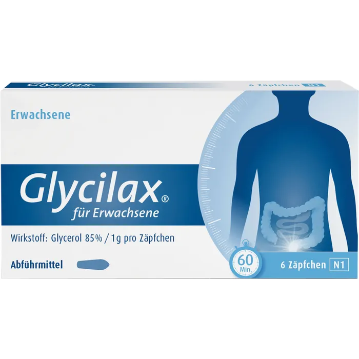 Bild von Glycilax Zäpfchen für Erwachsene 6 Stück - Bei Verdauungsschwäche
